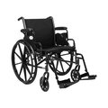 Mckesson Lightweight Wheelchair, Dual Axle, Dsk Lngth Arm, 20" Seat, 300lbs Cap 146-K320DDA-SF